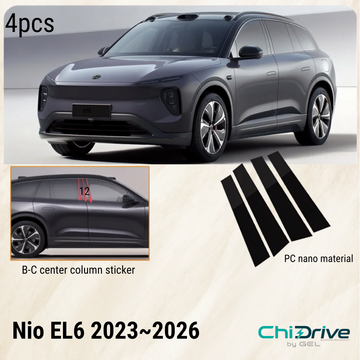 NIO EL6 — B-Pillar Anti-Scratch Mirror PC Sticker Protection Set of 4 (2023–2026)