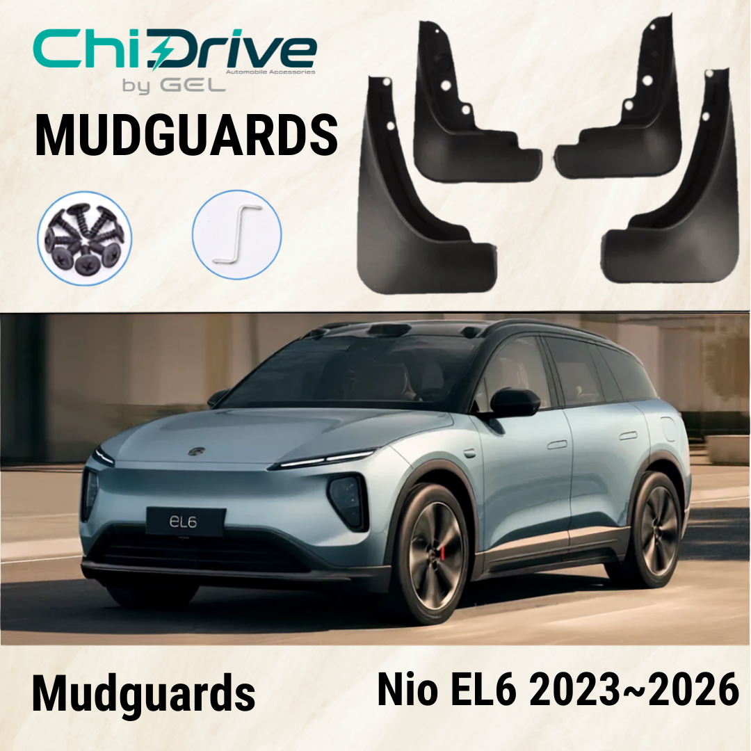 NIO EL6 — Full Set Front & Rear Mud Flaps & Mudguard Fenders, Set of 4 (2023–2026)