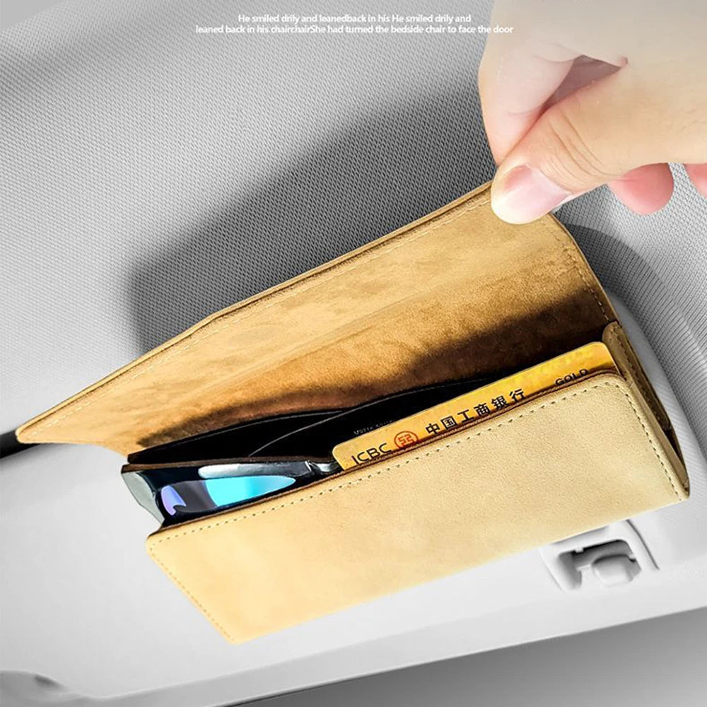 Universal Suede Car Visor Glasses Holder