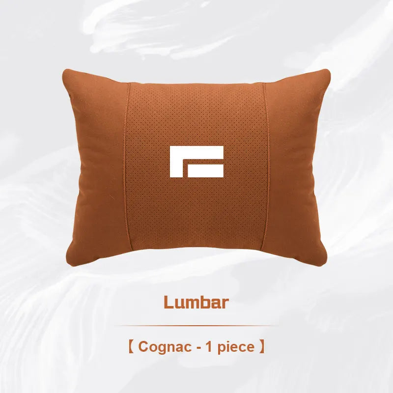 ROX 01 — Suede Neck Headrest & Lumbar Support Cushion Set