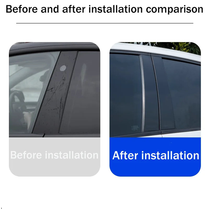 NIO EL6 — B-Pillar Anti-Scratch Mirror PC Sticker Protection Set of 4 (2023–2026)