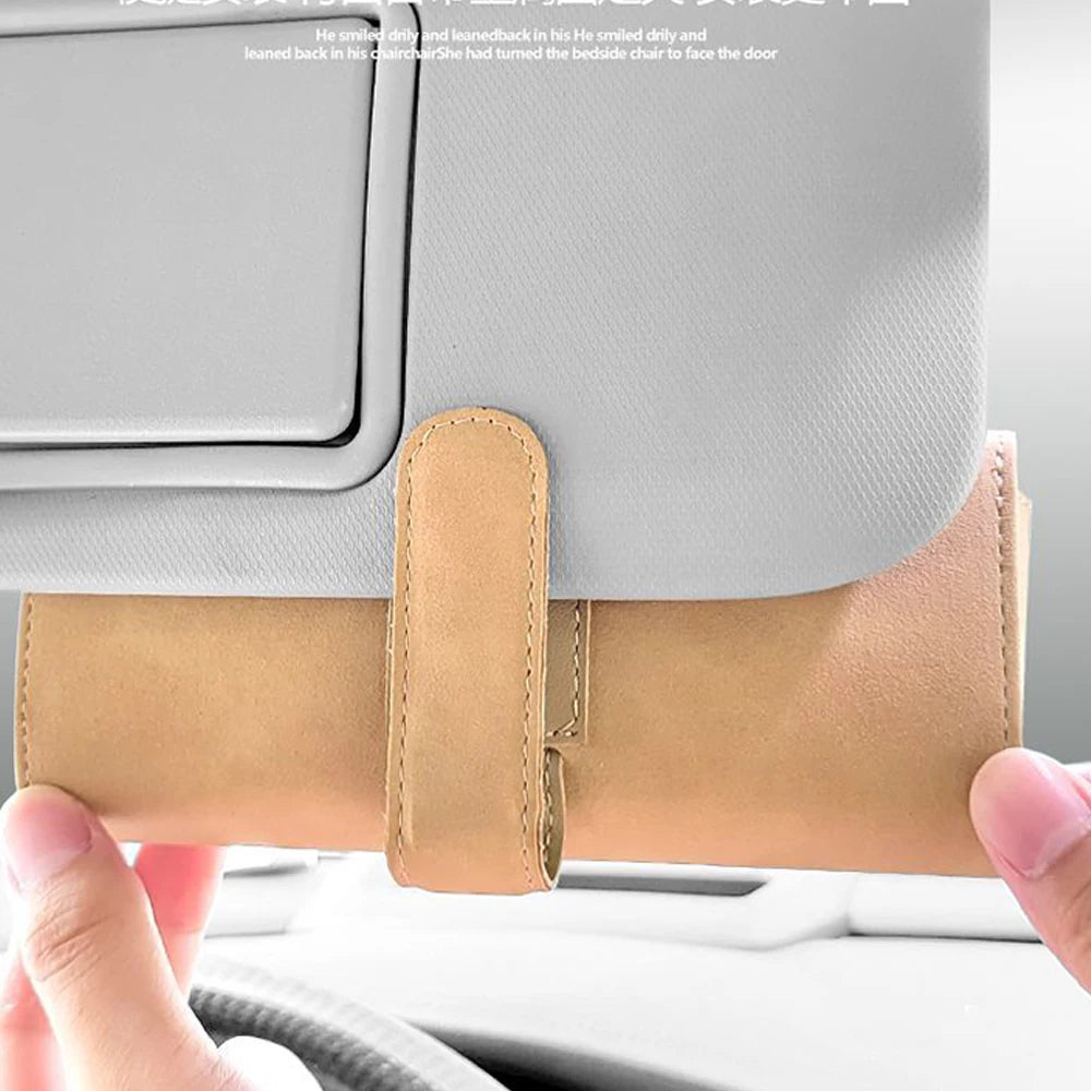 Universal Suede Car Visor Glasses Holder