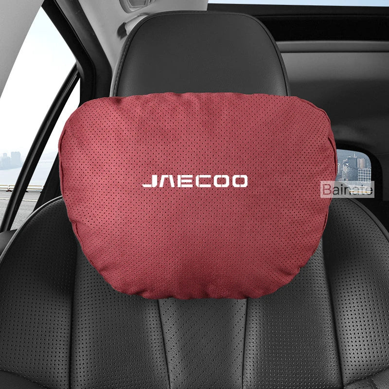 Jaecoo J5 / J7 / J8 / Omoda — Artificial Leather Neck Headrest & Lumbar Support Cushion Set (2024–2026)