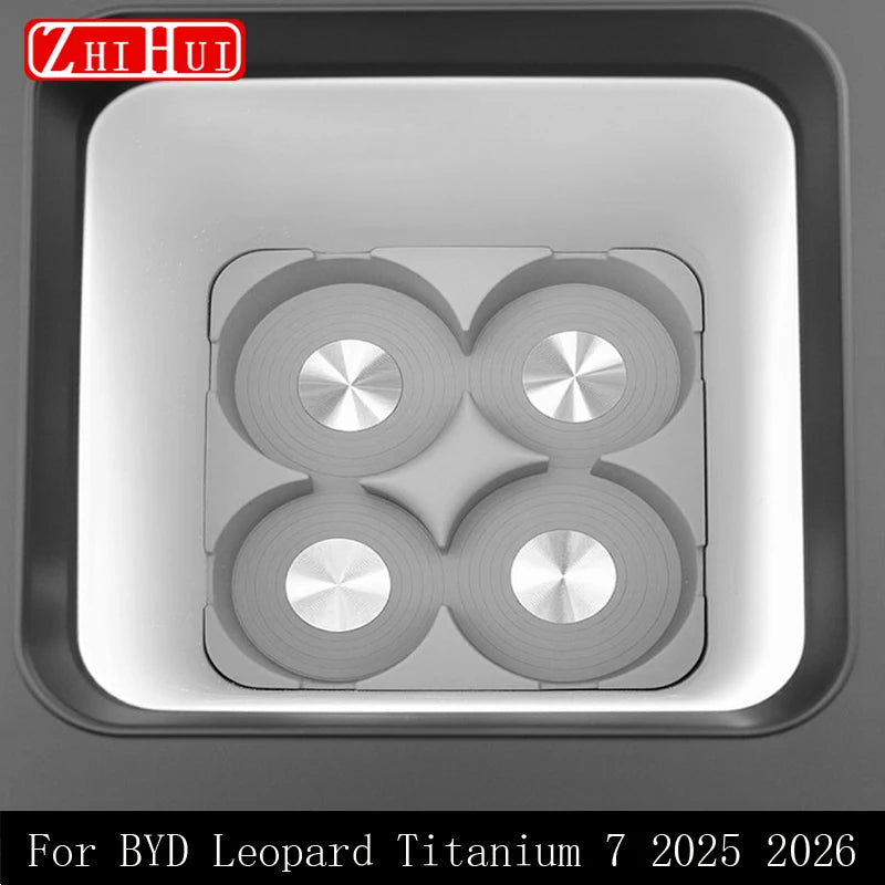 BYD Leopard / Titanium 7 — Silicone Fridge Cup Holder & Armrest Box Anti-Slip Mat (2025–2026)
