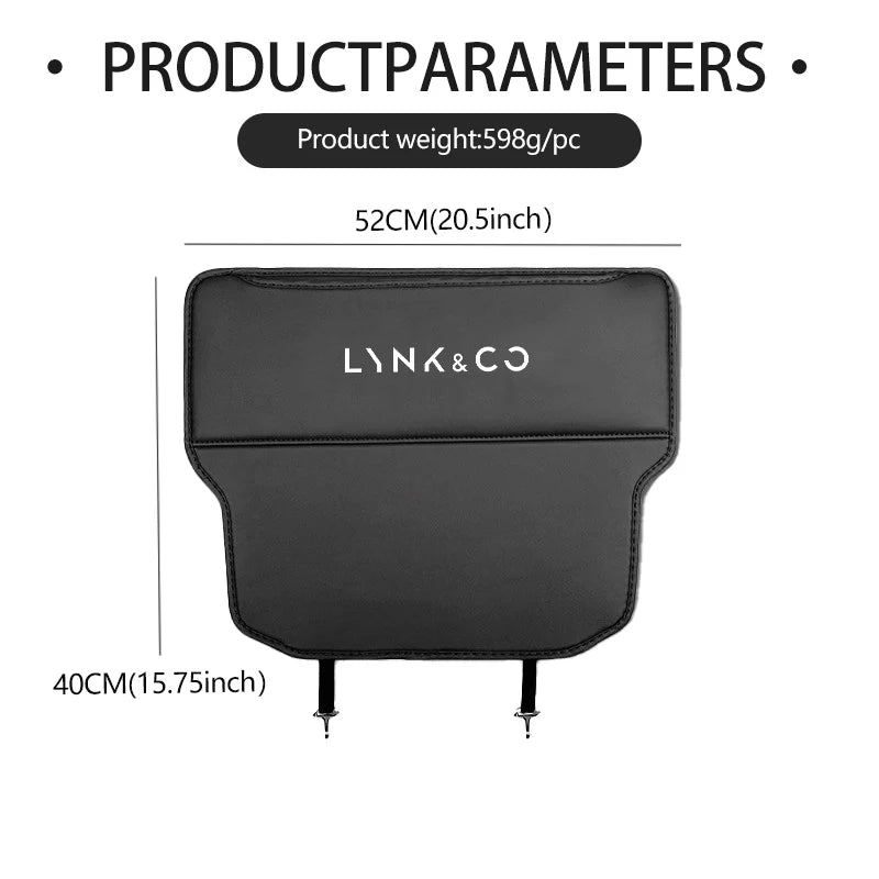 Lynk & Co — Leather Seat Back Anti-Kick Pad with Storage Pocket (01 / 02 / 03 / 05 / 06 / 09)