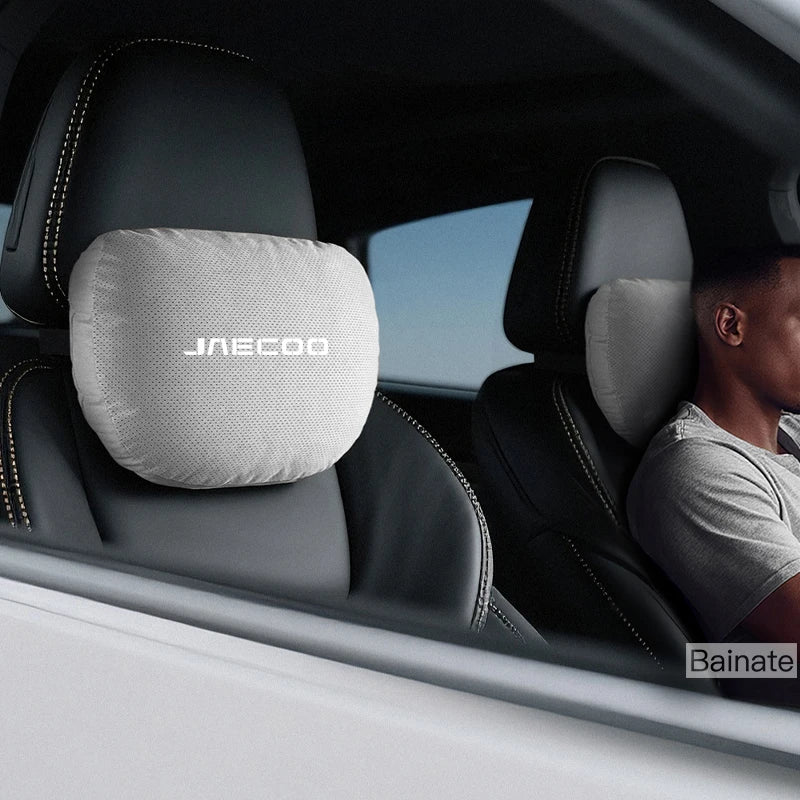 Jaecoo J5 / J7 / J8 / Omoda — Artificial Leather Neck Headrest & Lumbar Support Cushion Set (2024–2026)