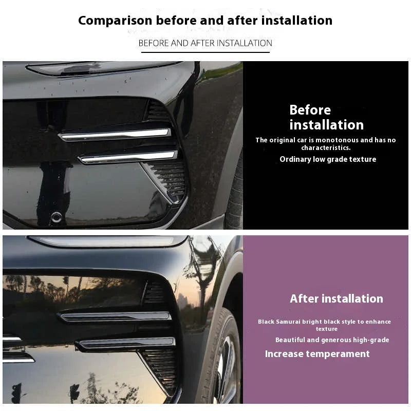 BYD Song Plus DMI / Seal U / Sealion 6 — Black Warrior Fog Light Garnish & Grille Sticker Kit