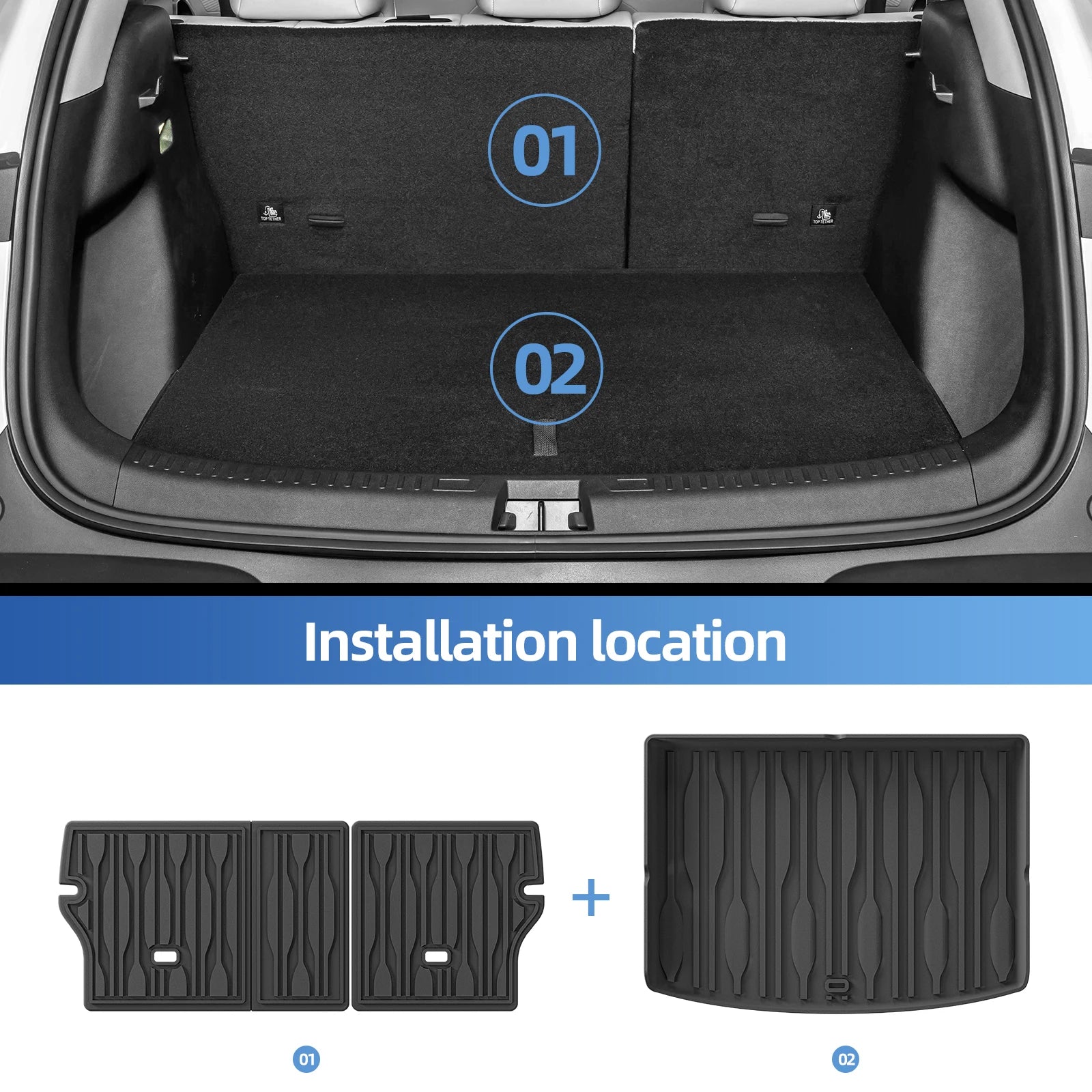 BYD Atto 2 EV / Yuan UP — 3D TPE Floor Mats & Cargo Trunk Pad (2025–2026)