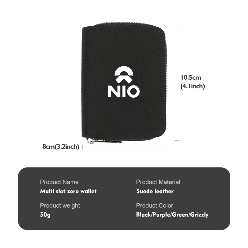 NIO Full Range — Suede Leather RFID Blocking Multi-Slot Card Wallet