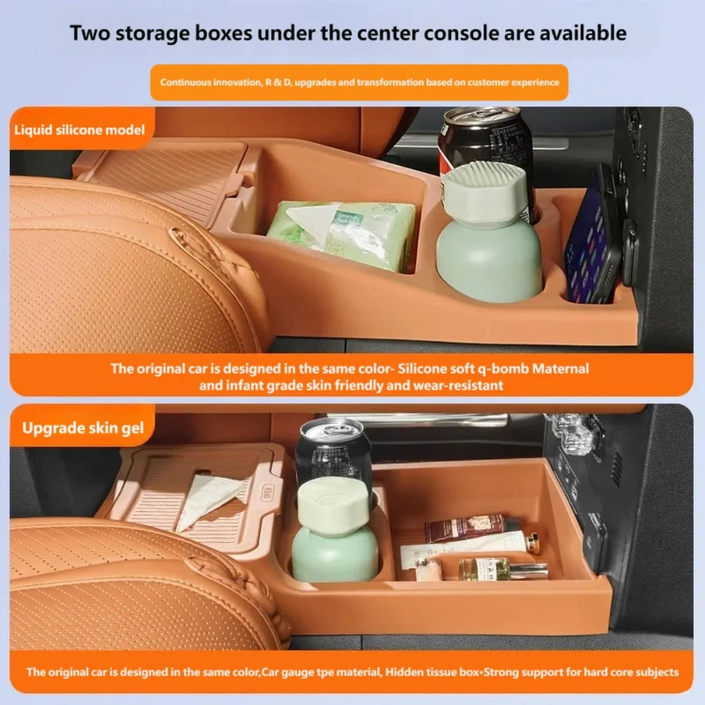 BYD Leopard Ti7 / Titanium 7 — Centre Console Lower Storage Organiser Tray with Cup Holder Mat (2025–2026)