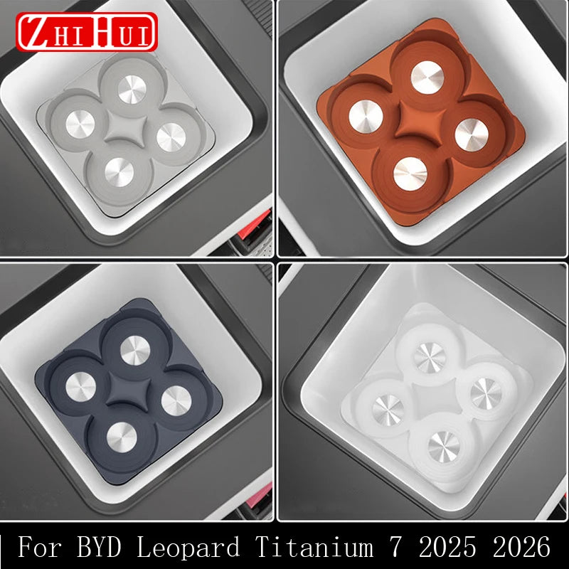 BYD Leopard / Titanium 7 — Silicone Fridge Cup Holder & Armrest Box Anti-Slip Mat (2025–2026)