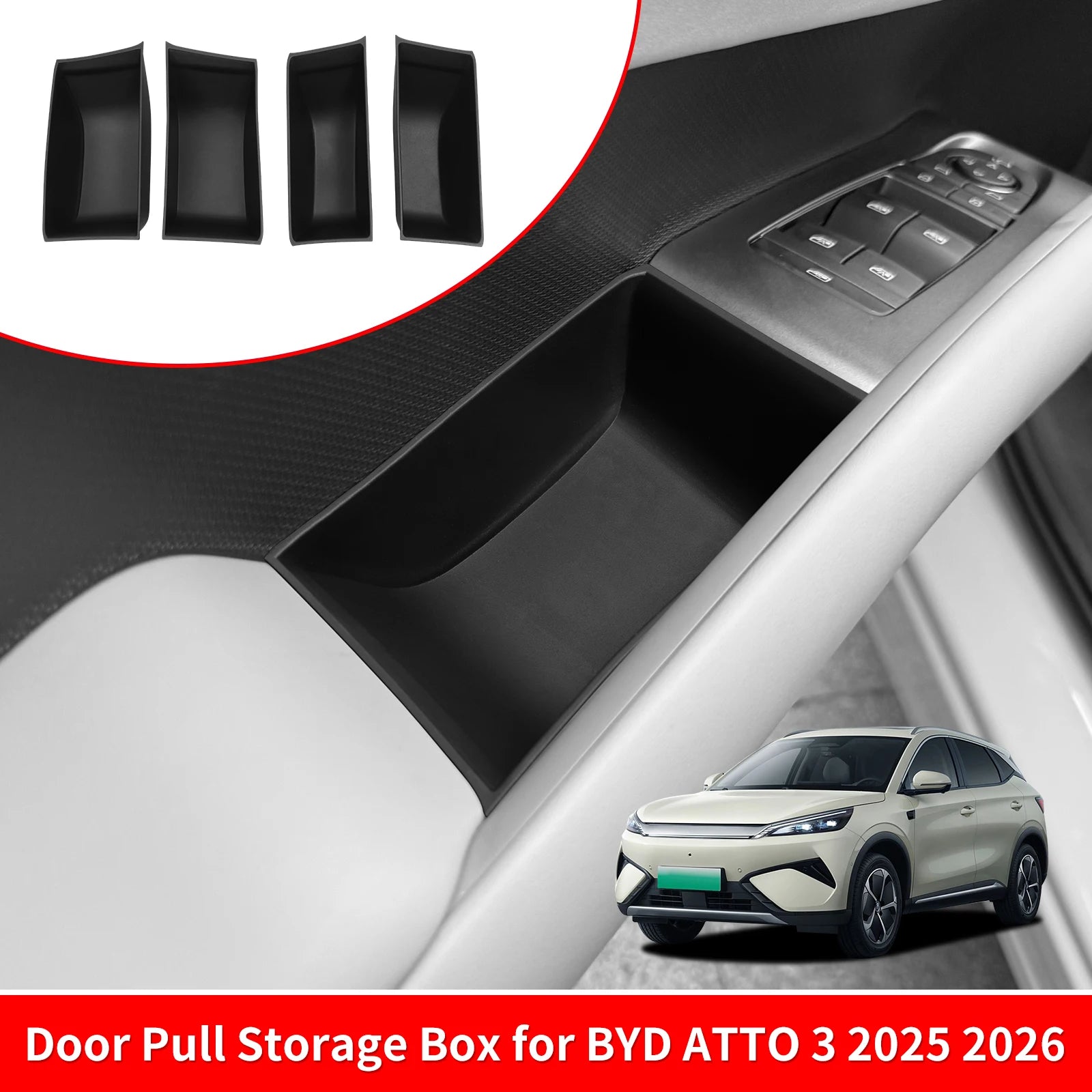 BYD Atto 3 EVO / Yuan Plus — TPE Door Handle Storage Trays (2025–2026)
