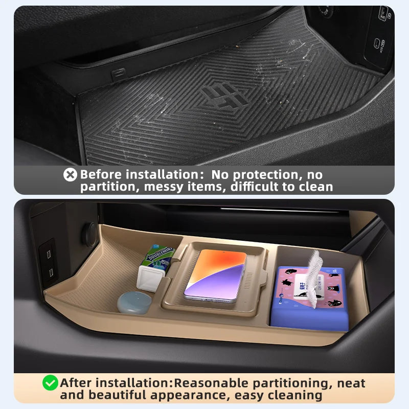 Jetour T2 Traveller — Silicone Hidden Armrest Storage Box & Cup Holder (2024–2025)