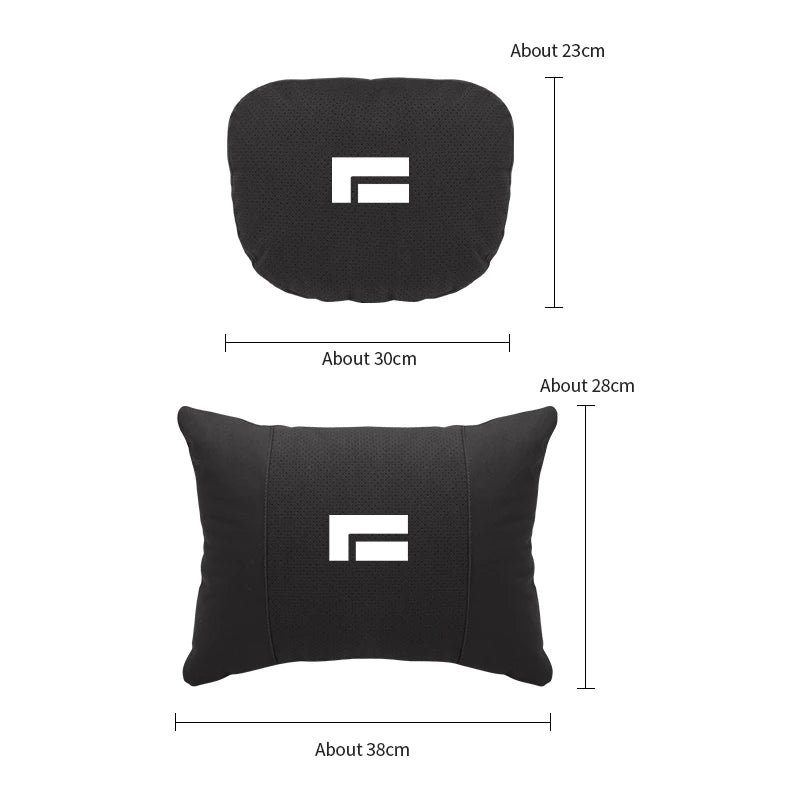 ROX 01 — Suede Neck Headrest & Lumbar Support Cushion Set