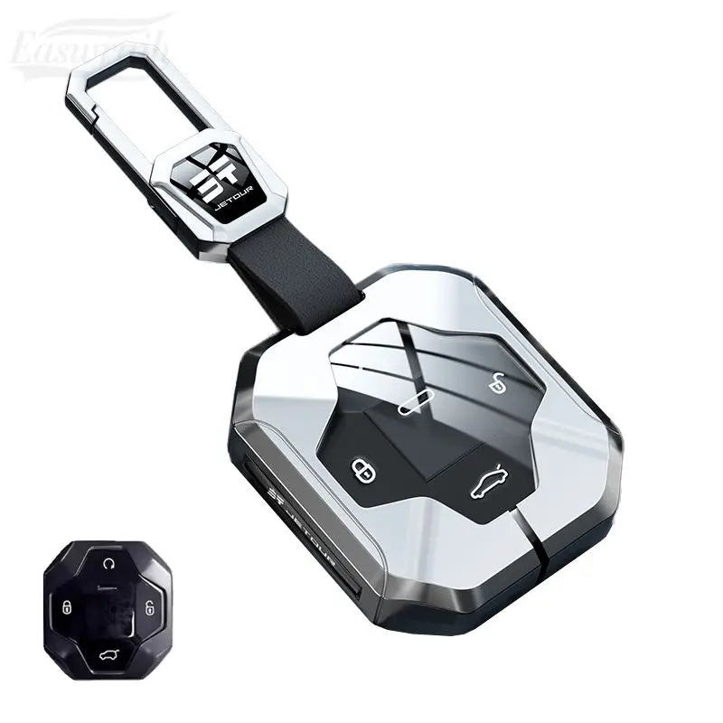 Jetour T2 Traveller — Zinc Alloy & Leather Full Cover Key Case & Keychain (2023–2024)
