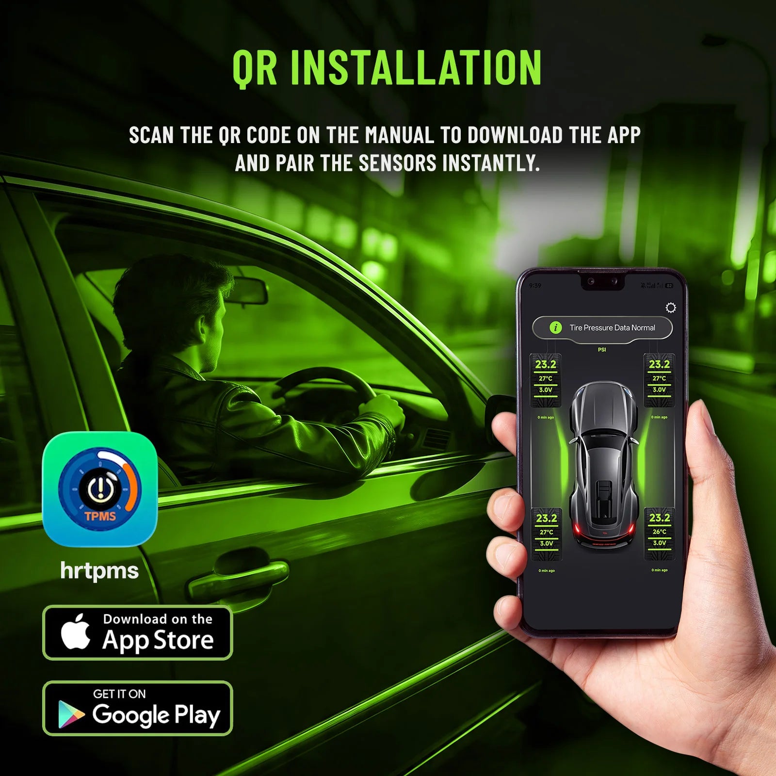 Neelyke Bluetooth Tyre Pressure Monitoring System (TPMS) — App-Based Real-Time Pressure & Temperature Alerts (T05-04)
