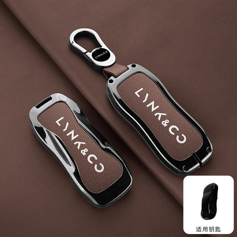 Lynk & Co Z10 / Z20 / 900 EM-P — Zinc Alloy & Leather Key Fob Case & Keychain