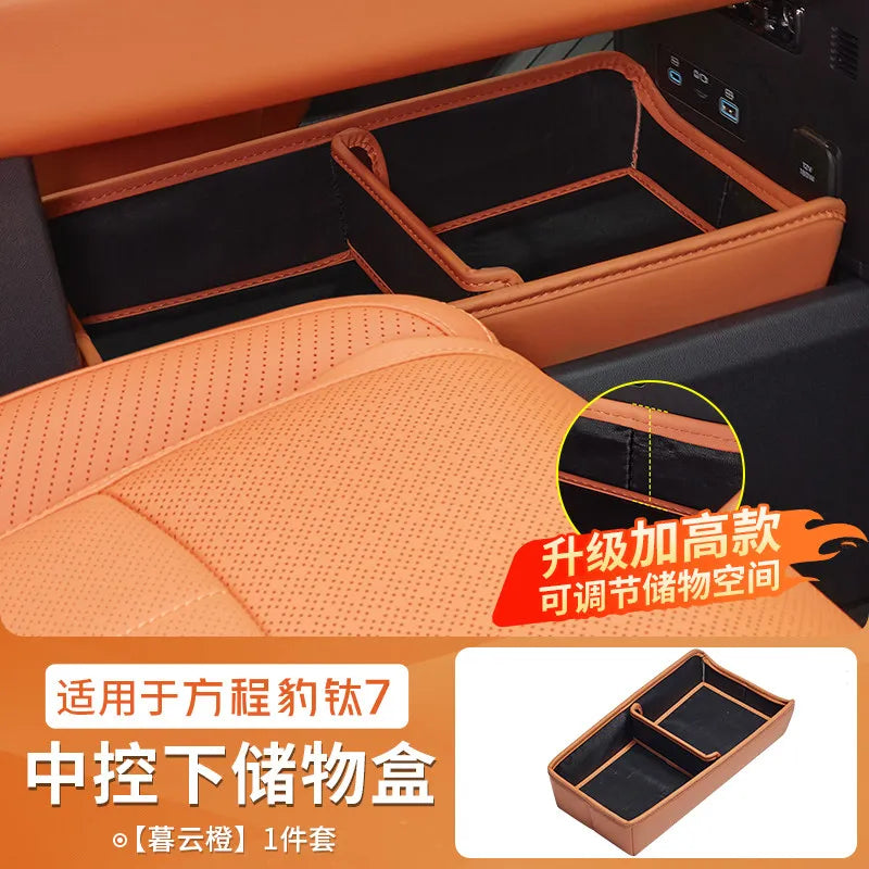BYD Leopard Ti7 / Titanium 7 — Centre Console Lower Storage Organiser Tray with Cup Holder Mat (2025–2026)