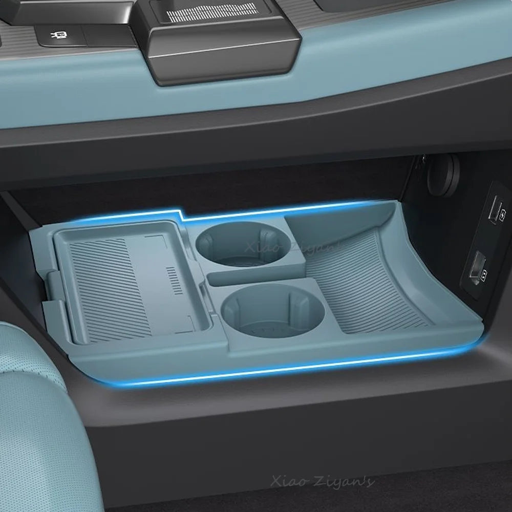 Jetour T1 — Centre Console Storage Box, Wireless Charging Pad & Cup Holder Cover (2024–2026)