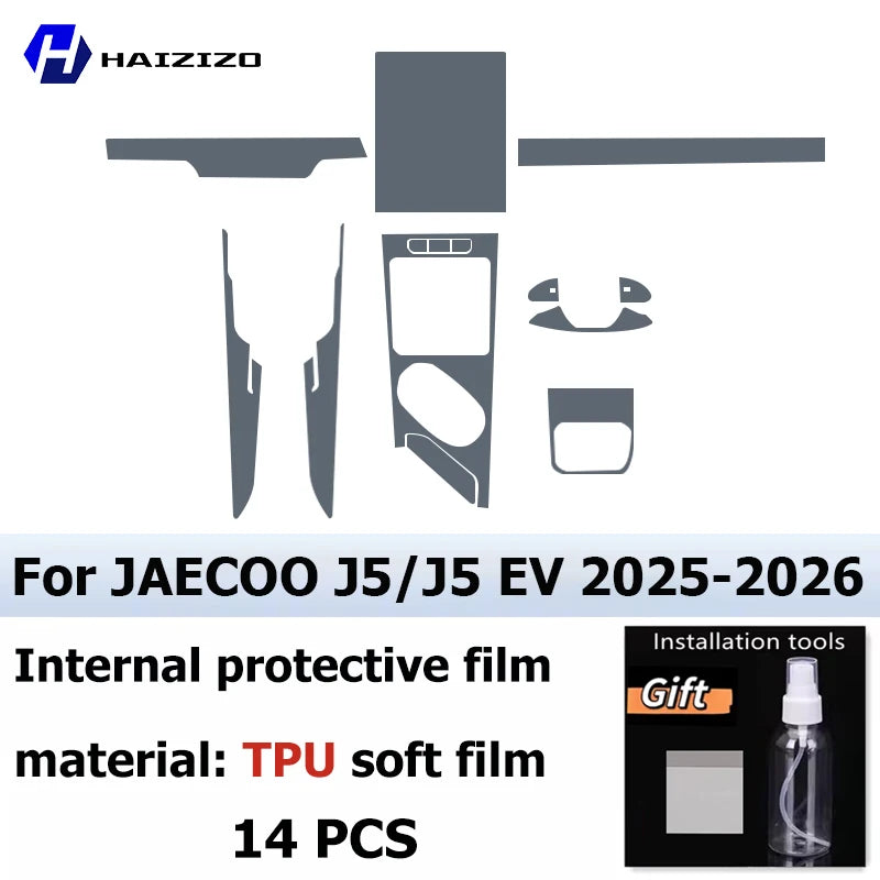 Jaecoo J5 / J5 EV — Matte TPU Interior Screen & Console Protective Film Kit, LHD & RHD (2025–2026)