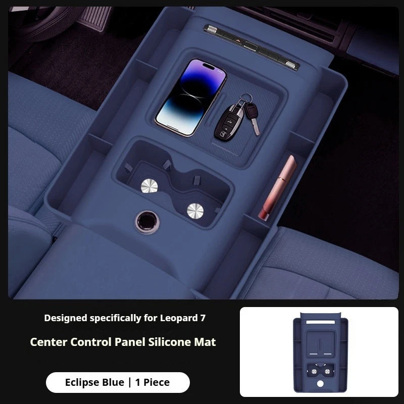 BYD Leopard Ti7 / Titanium 7 — Silicone Central Control Wireless Charging Pad, Cup Holder & Gear Protection Set