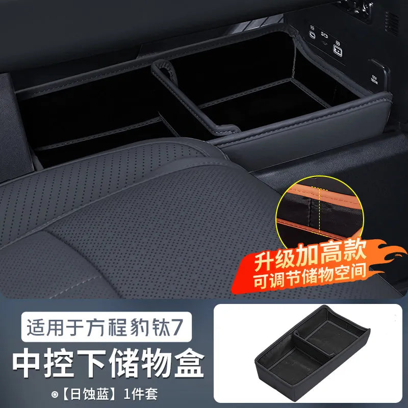 BYD Leopard Ti7 / Titanium 7 — Centre Console Lower Storage Organiser Tray with Cup Holder Mat (2025–2026)