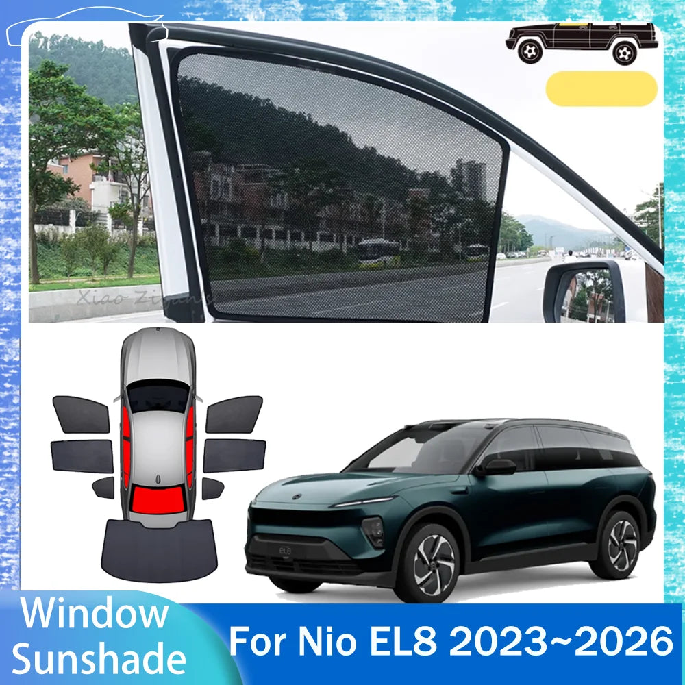 NIO EL8 MK2 — Magnetic Mesh Privacy Sunshade Set, Side Windows & Rear Windshield (2023–2026)