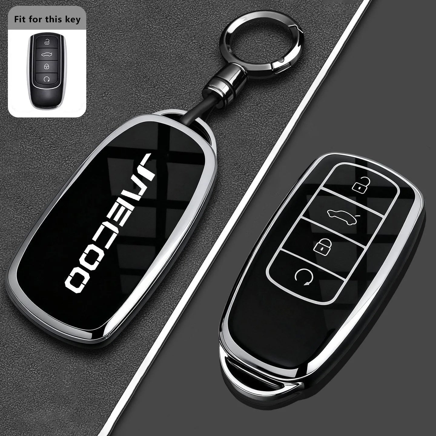 Jaecoo J5 EV / J7 / J7 PHEV / J8 — TPU Key Fob Case & Keychain Cover (2025–2026)