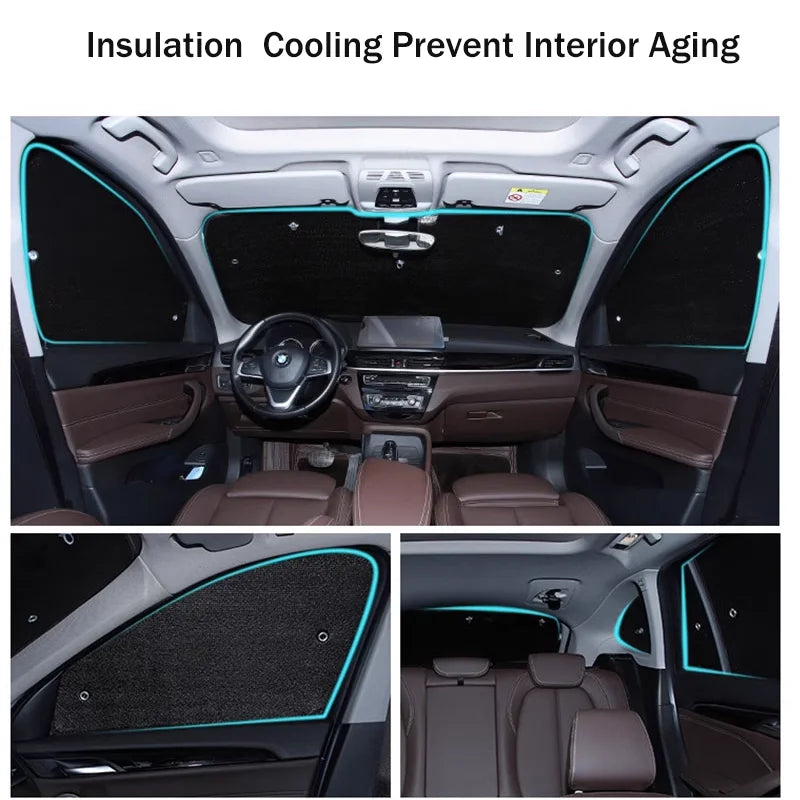 NIO EL8 — Triple-Layer Aluminium Foil & Pearl Cotton Full Coverage Sunshade Set (2023–2026)