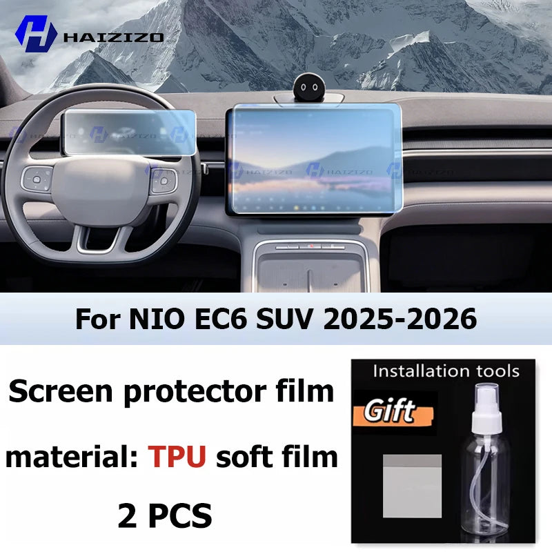 NIO EC6 — TPU Matte & Transparent GPS Navigation & Console Screen Protector Film (2025–2026)