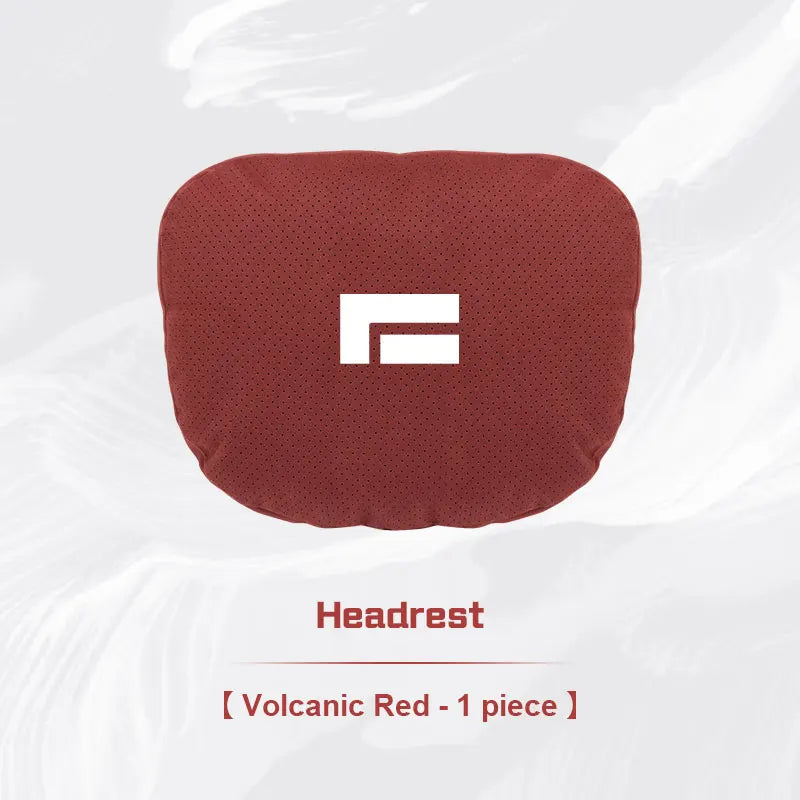 ROX 01 — Suede Neck Headrest & Lumbar Support Cushion Set