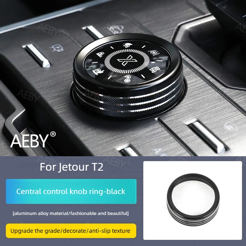 Jetour T2 — Aluminium Alloy Drive Mode Knob Trim Ring & Air Outlet Cover Kit