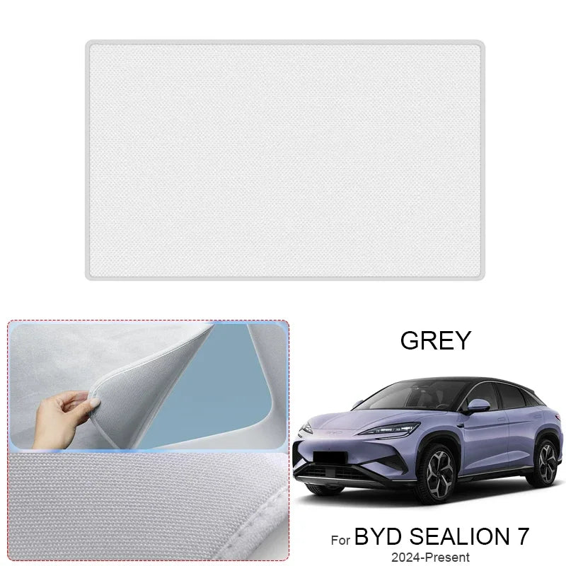 BYD Sealion 7 — Suede Electrostatic Sunroof Sunshade, UV & Heat Insulation (2025–Present)