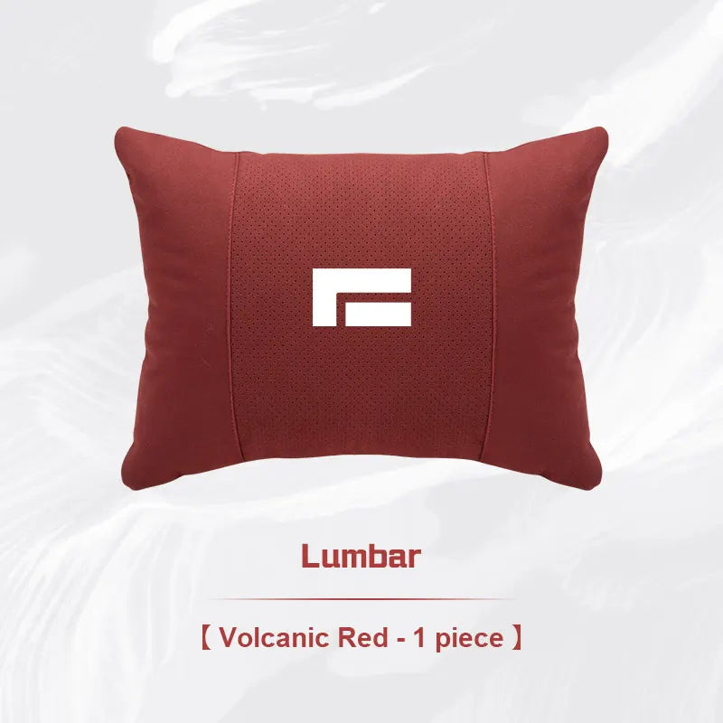 ROX 01 — Suede Neck Headrest & Lumbar Support Cushion Set