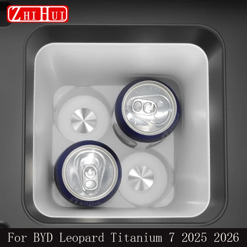 BYD Leopard / Titanium 7 — Silicone Fridge Cup Holder & Armrest Box Anti-Slip Mat (2025–2026)