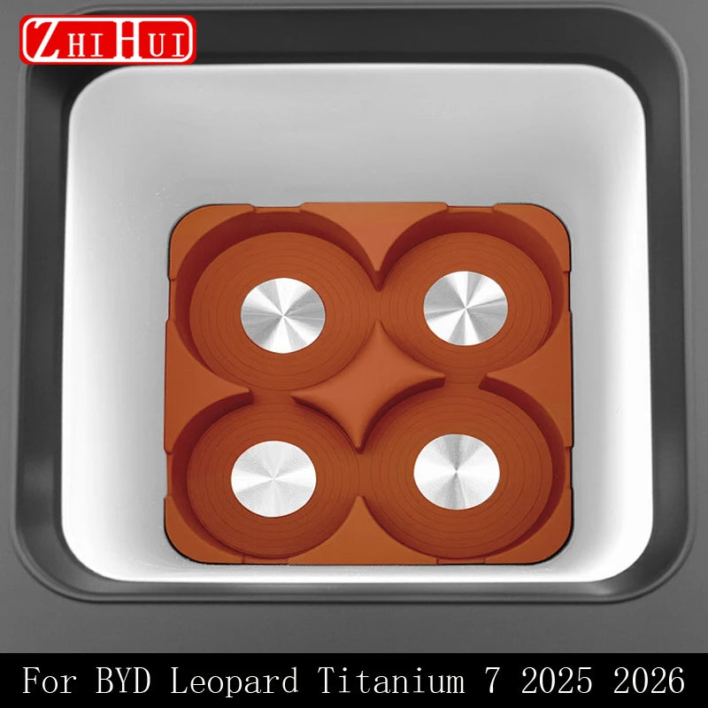 BYD Leopard / Titanium 7 — Silicone Fridge Cup Holder & Armrest Box Anti-Slip Mat (2025–2026)