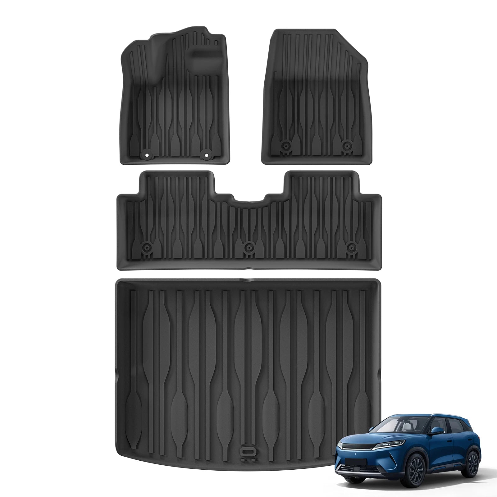 BYD Atto 2 EV / Yuan UP — 3D TPE Floor Mats & Cargo Trunk Pad (2025–2026)