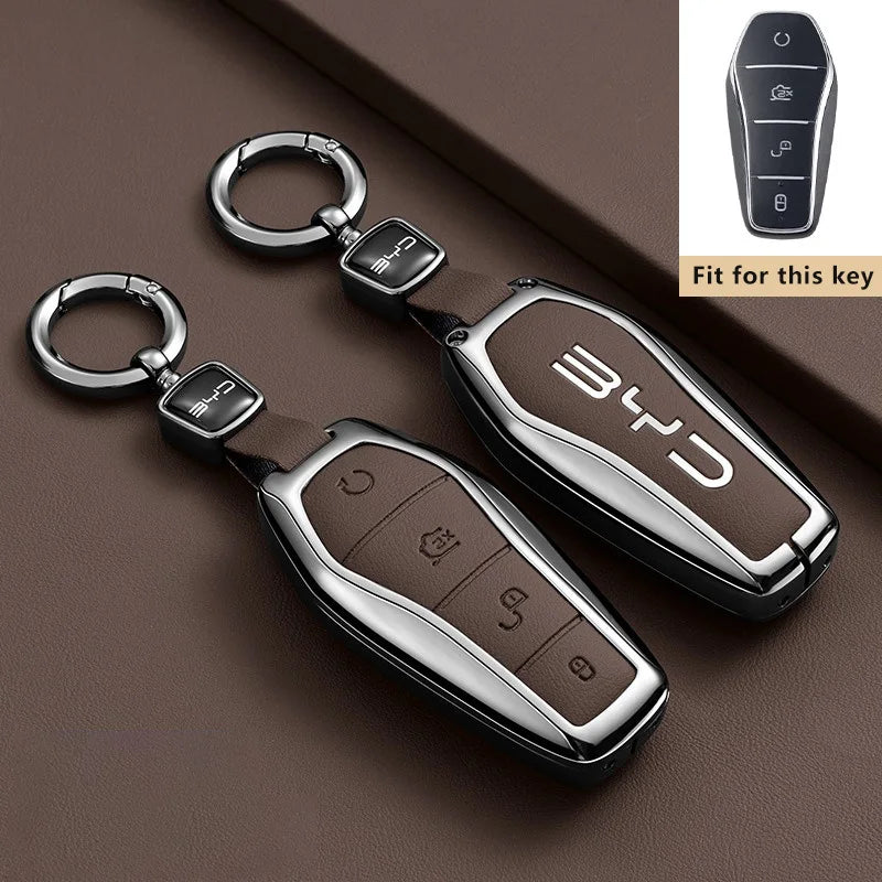 BYD Song Plus Pro / GM-I — Zinc Alloy Key Fob Case & Keychain (2022–2026)