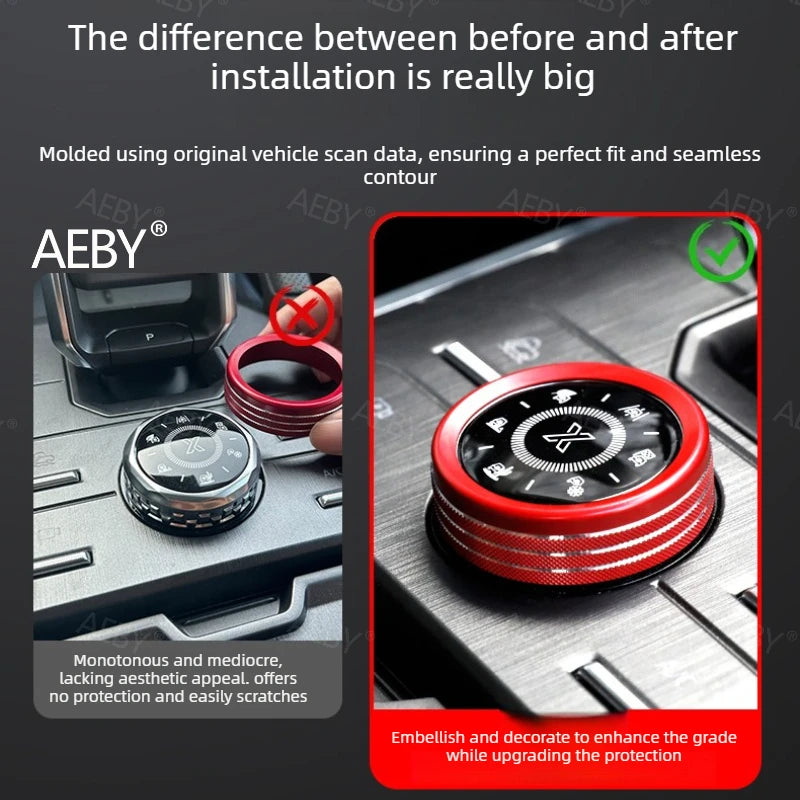 Jetour T2 — Aluminium Alloy Drive Mode Knob Trim Ring & Air Outlet Cover Kit