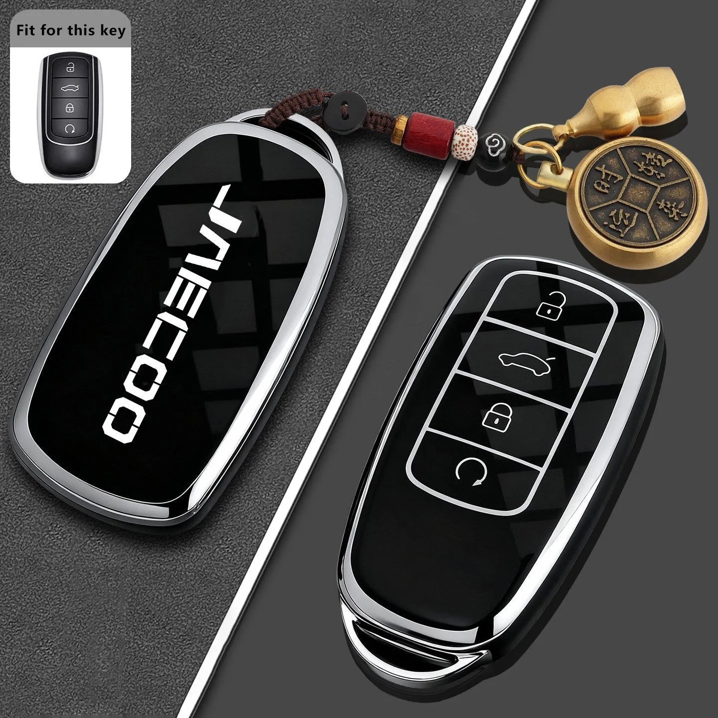 Jaecoo J5 EV / J7 / J7 PHEV / J8 — TPU Key Fob Case & Keychain Cover (2025–2026)