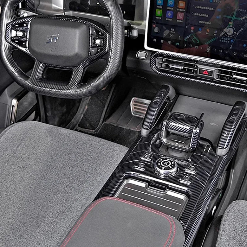 Jetour T2 Traveller — Carbon Fibre Pattern Interior Trim Stickers & Frame Kit