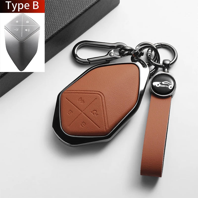 DEEPAL S05 / S07 / SL03 / L07 / G318 — Leather & Metal Smart Key Fob Case