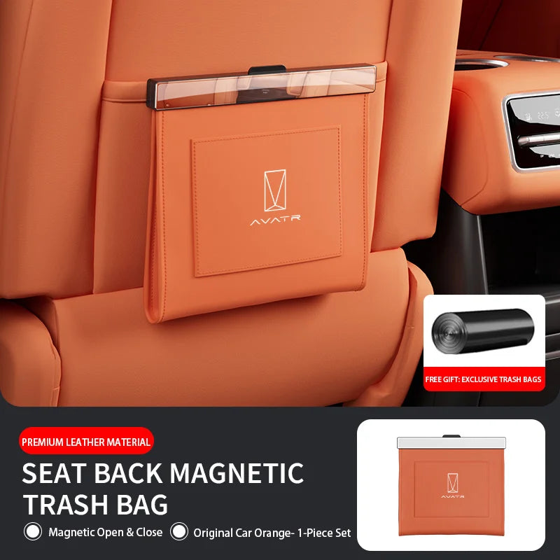 Avatr 06 / 07 / 11 / 12 — PU Leather Magnetic Seat Back Rubbish Bin