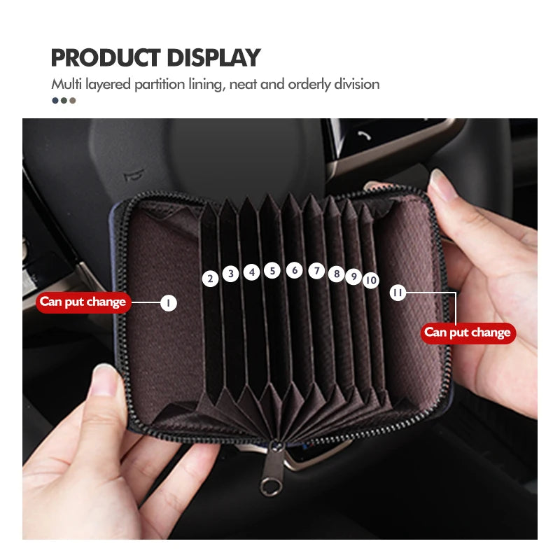 NIO Full Range — Suede Leather RFID Blocking Multi-Slot Card Wallet