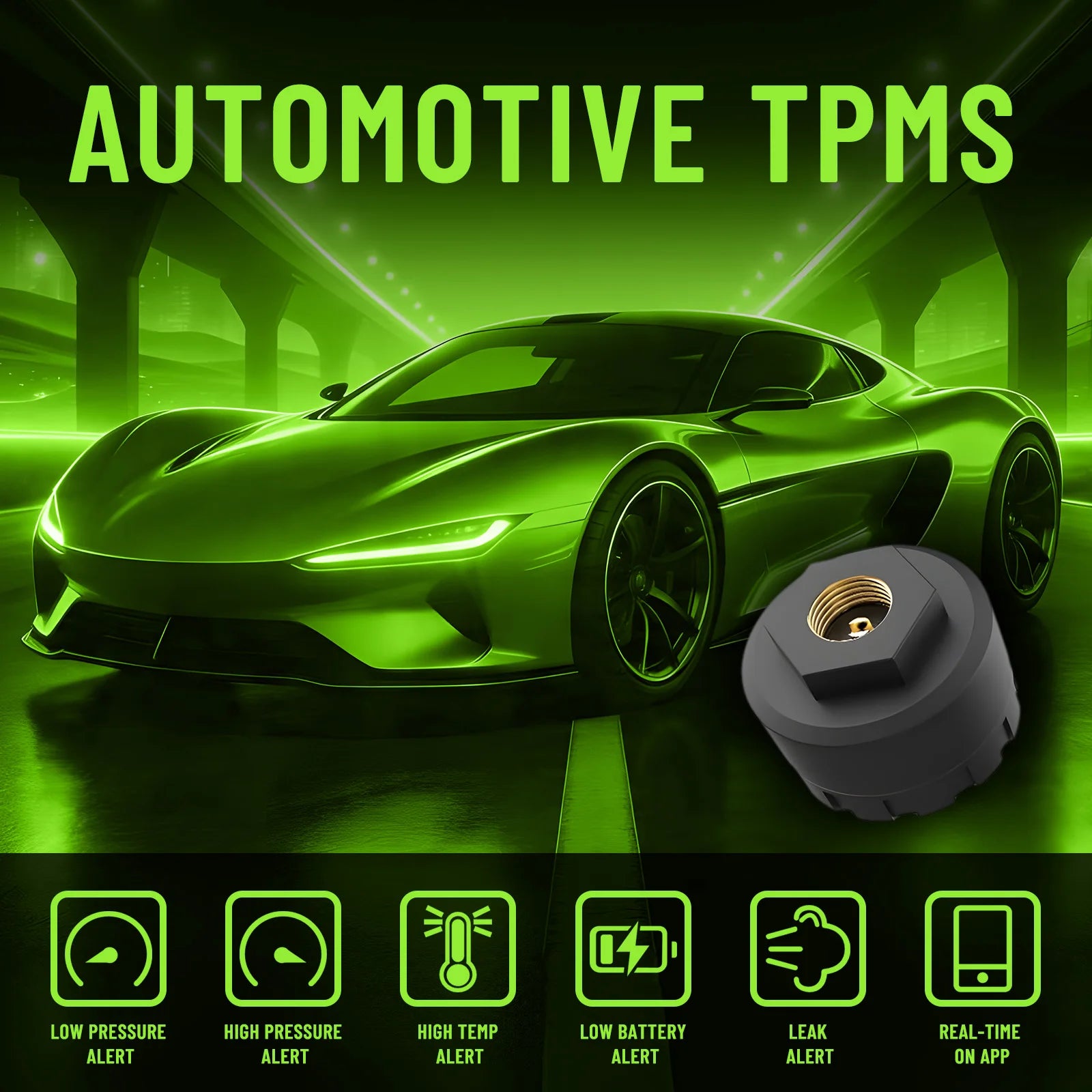 Neelyke Bluetooth Tyre Pressure Monitoring System (TPMS) — App-Based Real-Time Pressure & Temperature Alerts (T05-04)
