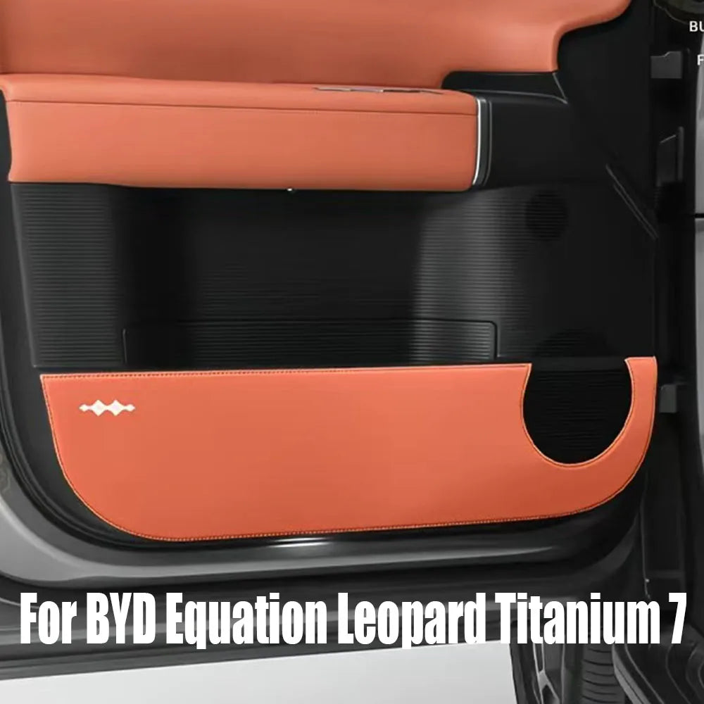 BYD Equation / Leopard / Titanium 7 — Leather Door Anti-Kick Pad Set (2025–2026)