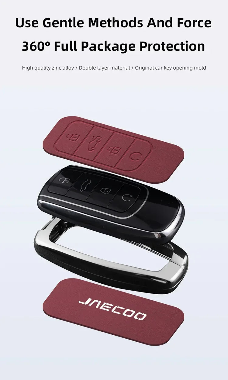 Jaecoo J7 — Galvanised Alloy Key Fob Case & Keychain Cover (2024–2025)