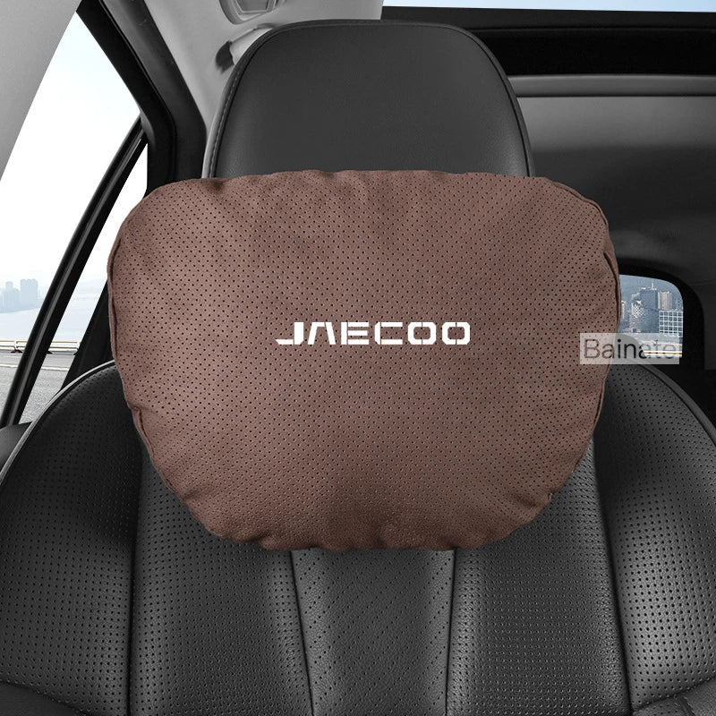 Jaecoo J5 / J7 / J8 / Omoda — Artificial Leather Neck Headrest & Lumbar Support Cushion Set (2024–2026)