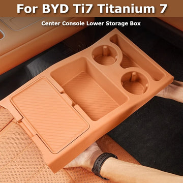 BYD Leopard Ti7 / Titanium 7 — Centre Console Lower Storage Organiser Tray with Cup Holder Mat (2025–2026)