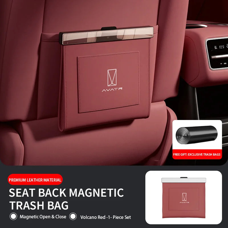 Avatr 06 / 07 / 11 / 12 — PU Leather Magnetic Seat Back Rubbish Bin
